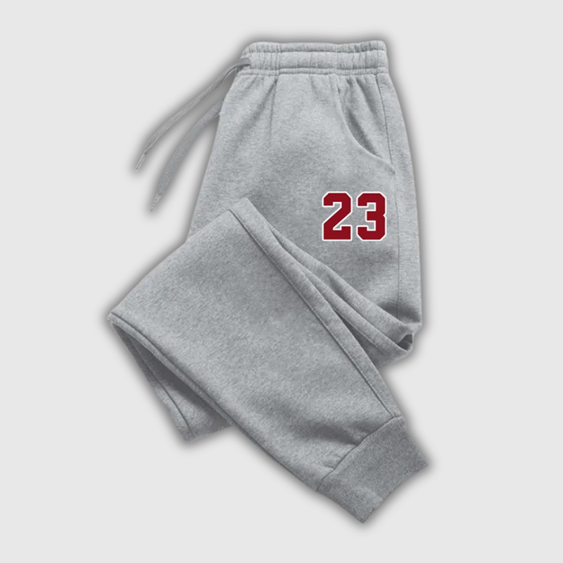 Men’s Luxury Print Fleece Sweatpants – Warm Jogging Pants for Autumn & Winter