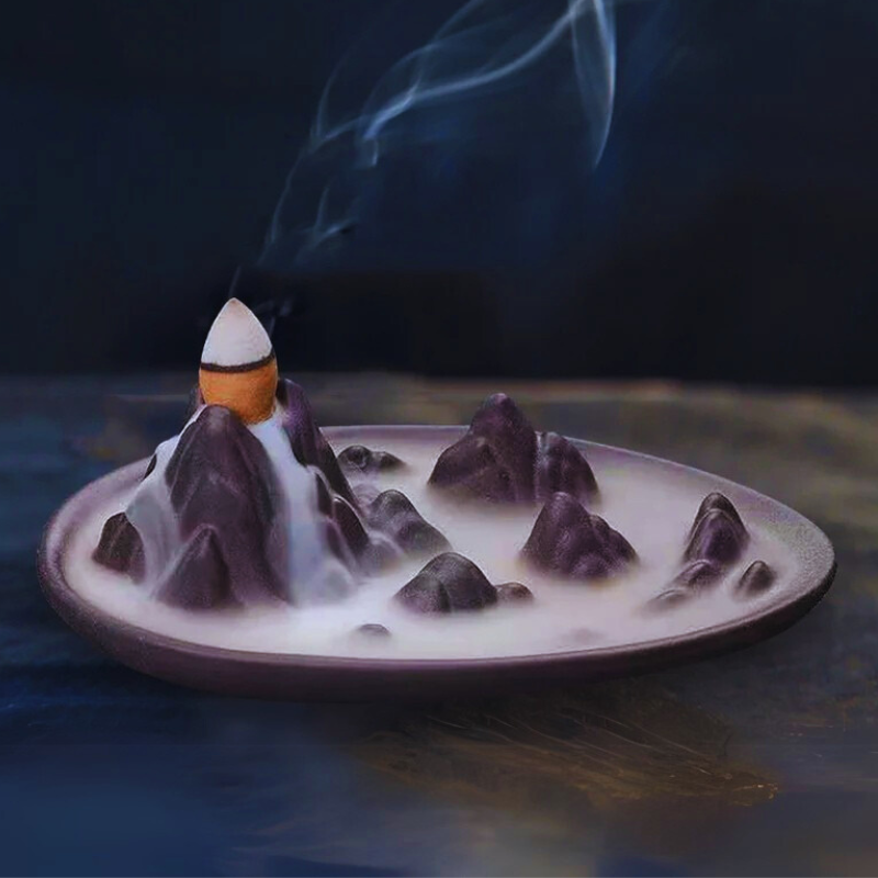Backflow Incense Burners Waterfall Tower Ceramic Incense Cone Burner For Aromatherapy and Home Decor