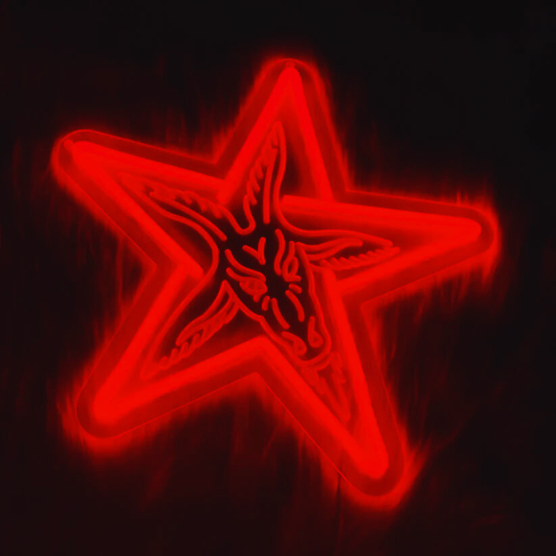 Baphomet Gothic Neon Wall Lamp – Carved Acrylic Occult Decor