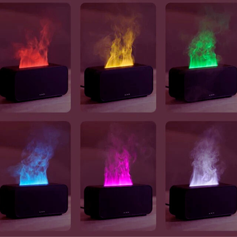 Mini Ultrasonic Flame Aroma Diffuser – Cool Mist Humidifier with LED Light & Timer
