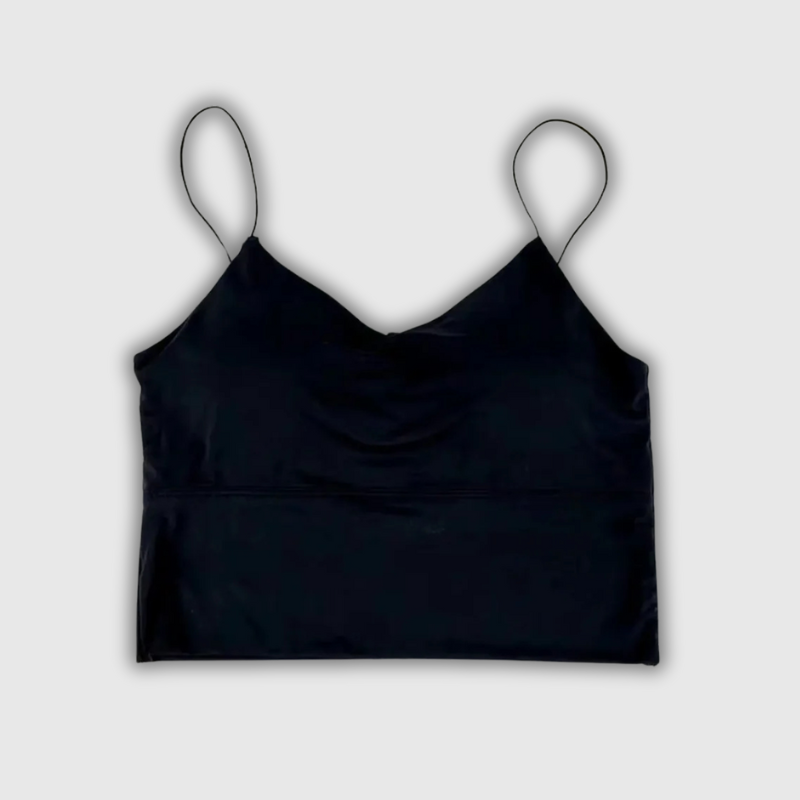 Women’s Sexy Solid Color Ice Silk Camisole – Seamless Padded Bralette Tank Top