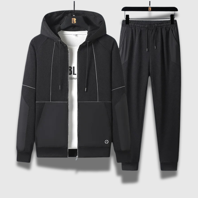 Men’s Winter Active Tracksuit Set — Zipper Jacket & Joggers