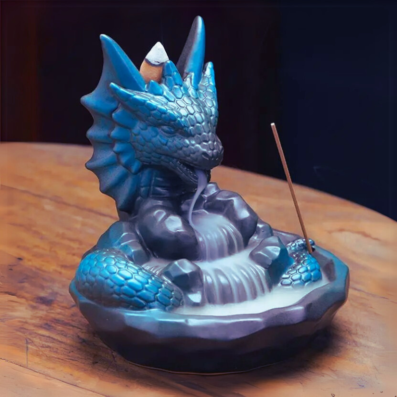Dragon Backflow Incense Burner – Ceramic Waterfall Holder