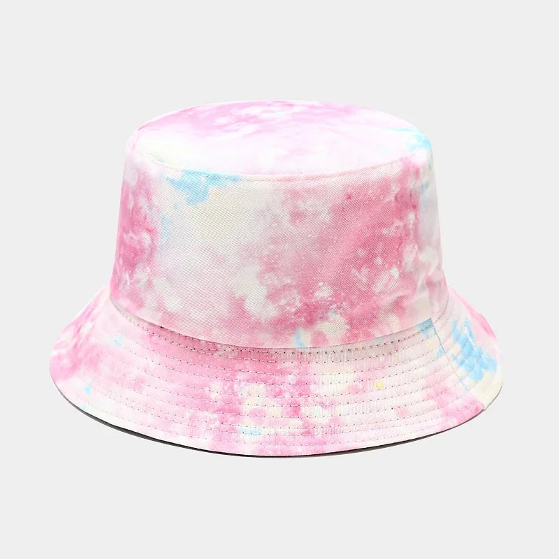 Rainbow Print Bucket Hat For Women Men Panama Tie Dye Fishing Caps Hip Hop Gorro Reversible Bucket Hat