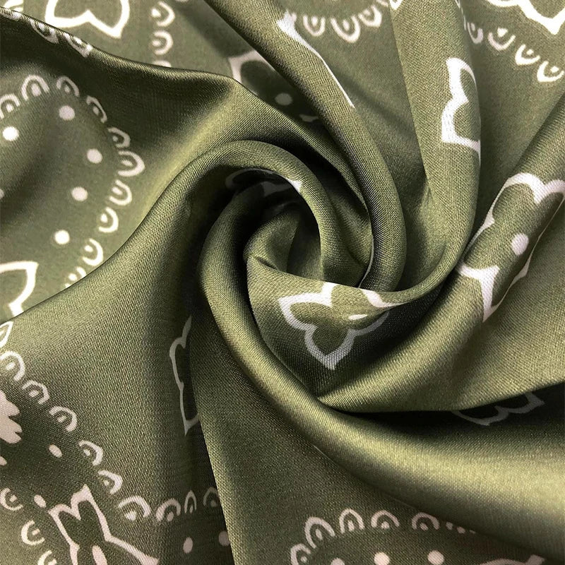 Luxury Floral Satin Square Bandana Collection