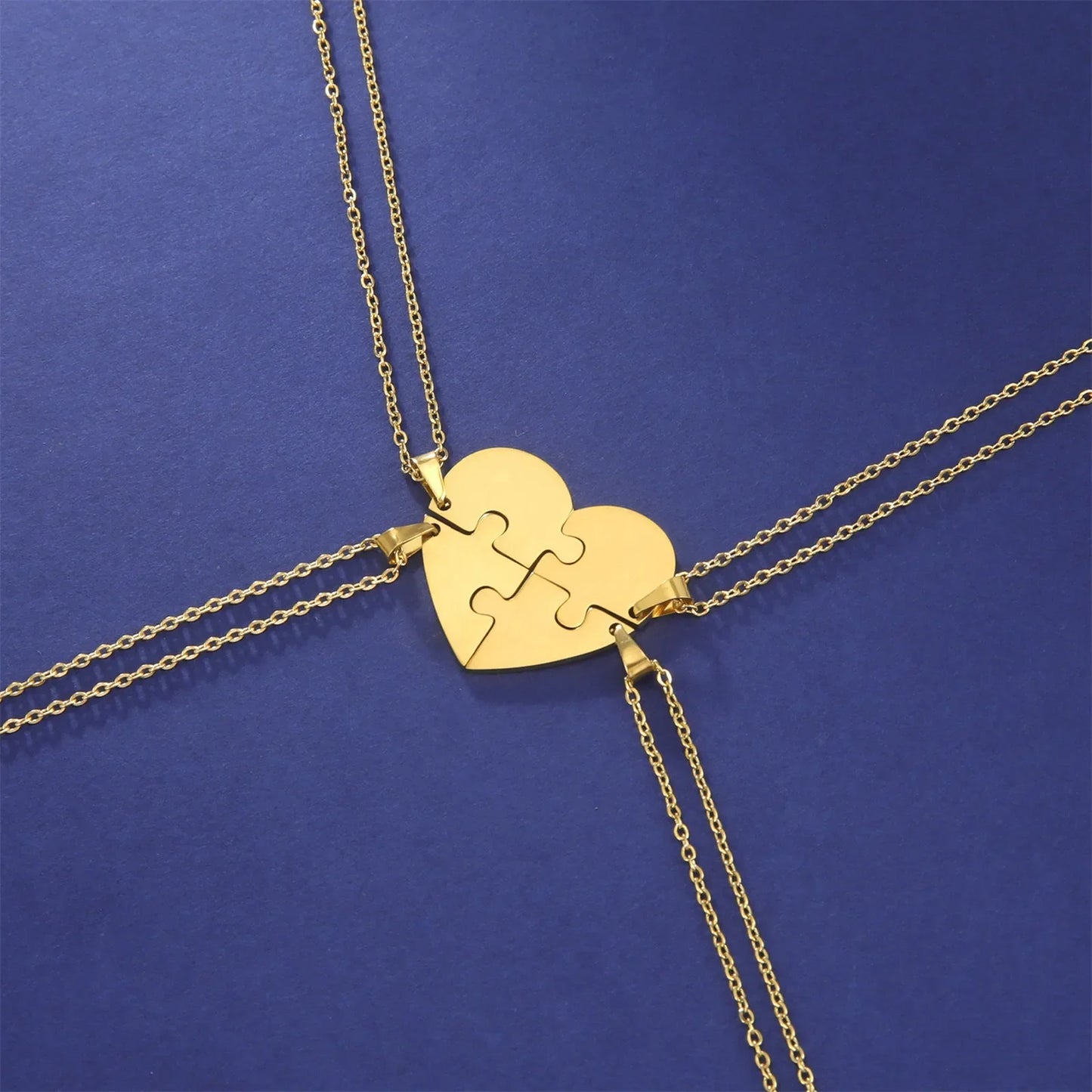 Luxeuria Luxe Love Heart Puzzle Pendant Necklace Set