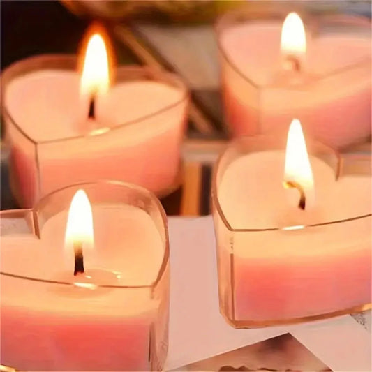 Heart-Shaped Scented Tea Light Candle Set – 9pcs