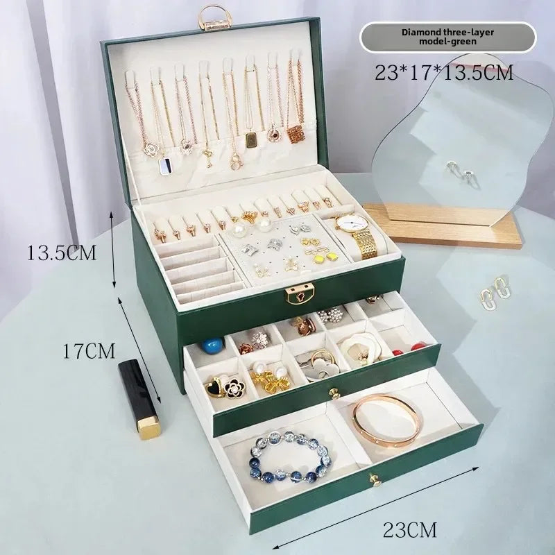 Luxeuria Luxe Diamond Shaped Lockable Jewelry Drawer