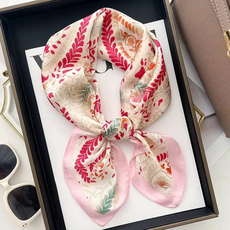 Floral Print Silk-Feel Bandana Collection