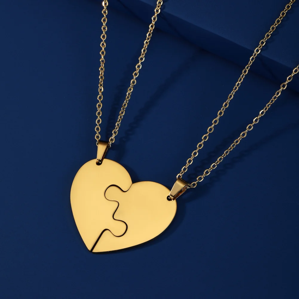 Luxeuria Luxe Love Heart Puzzle Pendant Necklace Set