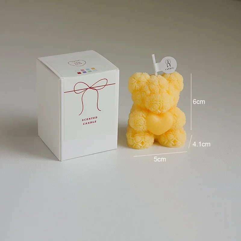 Rose Bear Soy Wax Scented Candle – Romantic Gift Candle
