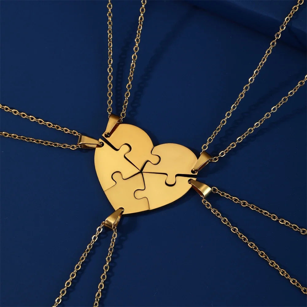 Luxeuria Luxe Love Heart Puzzle Pendant Necklace Set
