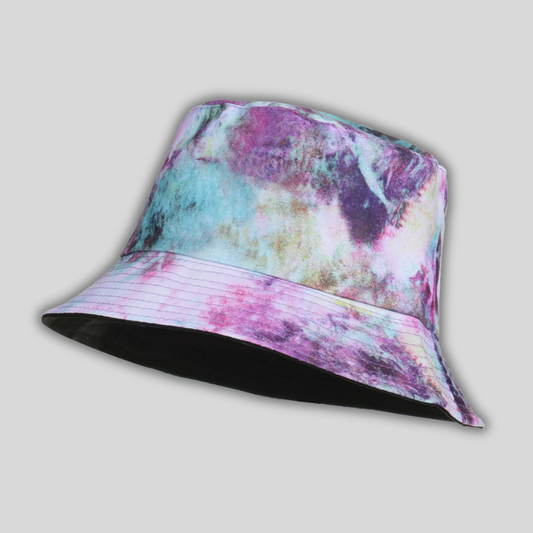 Blue Reversible Letter Print Cotton Bucket Hats – Outdoor Summer Edition