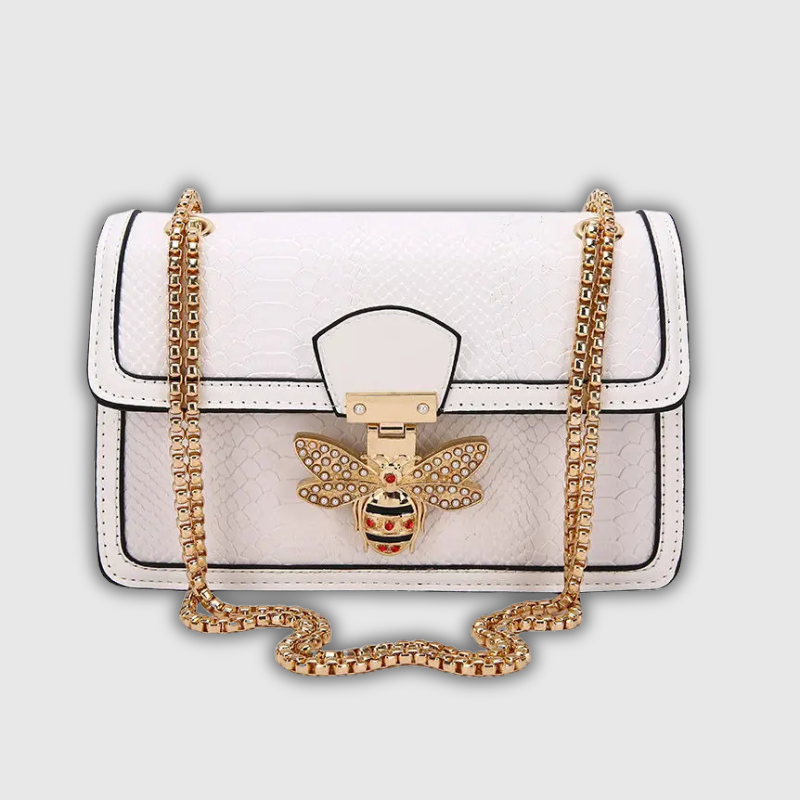 Luxeuria Luxe CrocCharm Bee Lock Leather Crossbody & Tote Bag