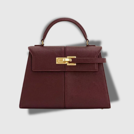Luxeuria Luxe Elise Designer Crossbody - High-End Burgundy Leather Handbag