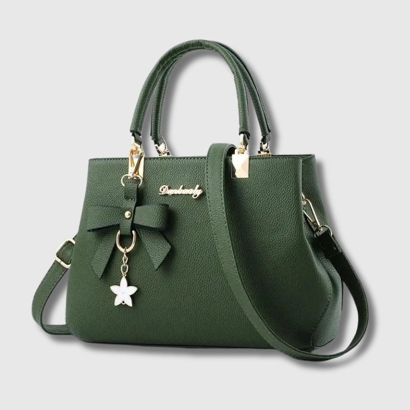 Luxeuria Luxe Elegant Messenger Tote with Floral Pendant