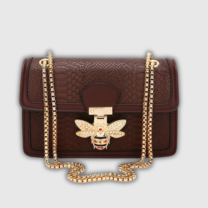 Luxeuria Luxe CrocCharm Bee Lock Leather Crossbody & Tote Bag