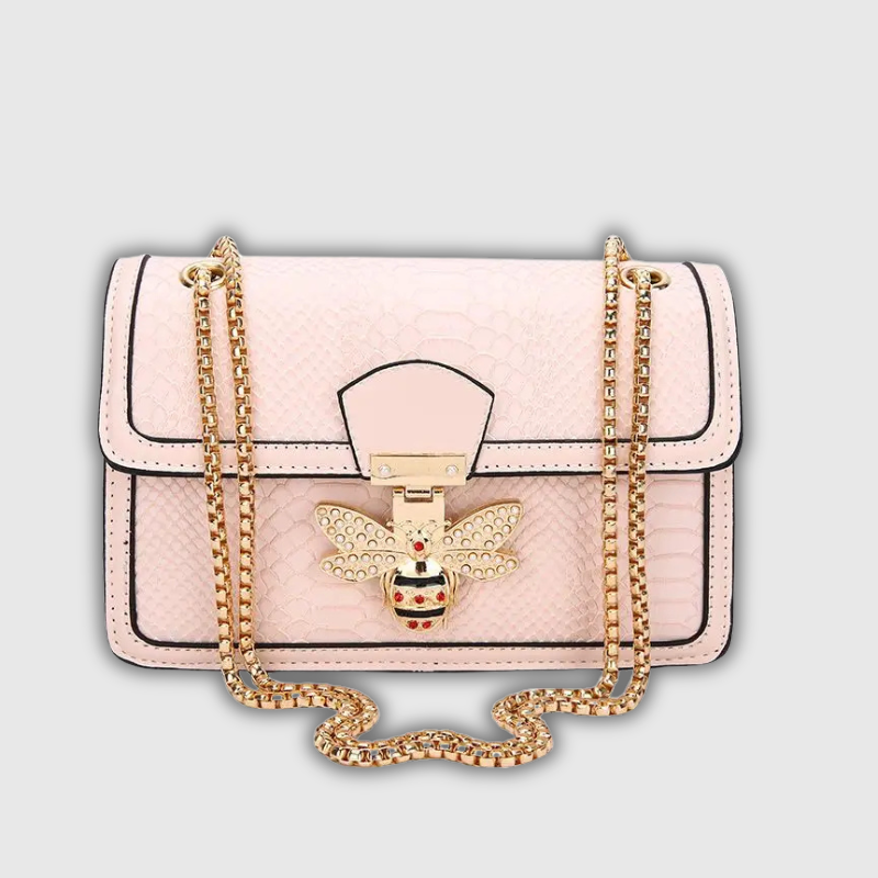 Luxeuria Luxe CrocCharm Bee Lock Leather Crossbody & Tote Bag