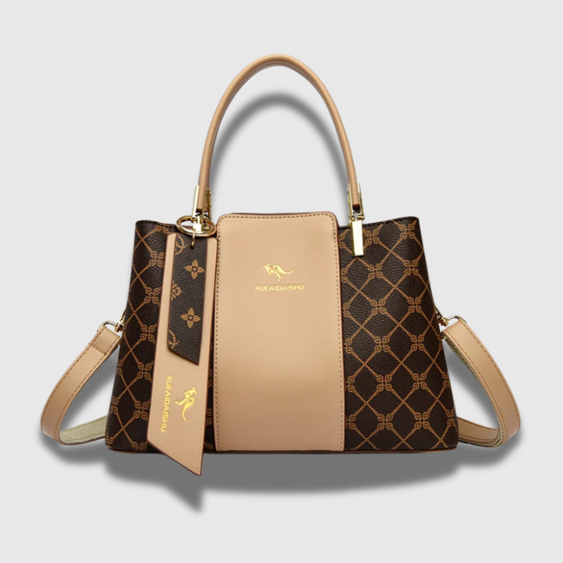 Luxeuria Luxe Vivienne Print Shoulder Bag – Soft Leather Designer Tote