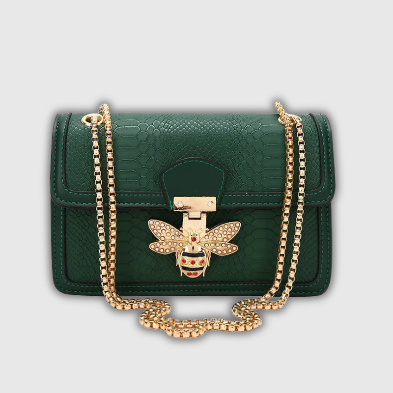 Luxeuria Luxe CrocCharm Bee Lock Leather Crossbody & Tote Bag