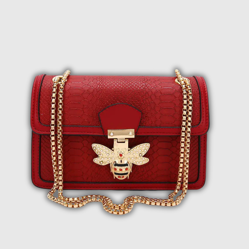 Luxeuria Luxe CrocCharm Bee Lock Leather Crossbody & Tote Bag
