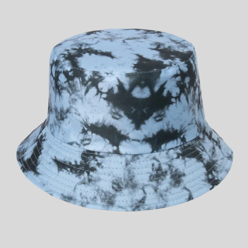 Blue Reversible Letter Print Cotton Bucket Hats – Outdoor Summer Edition