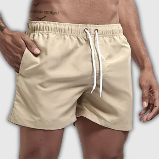 Men’s Printed Quick-Dry Swim Shorts with Pockets