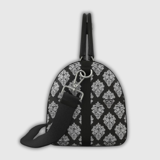 Luxeuria Luxe Premium Nappa Leather Duffle Bag – Black & Gray Patterned, Small & Large Sizes