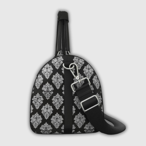 Luxeuria Luxe Premium Nappa Leather Duffle Bag – Black & Gray Patterned, Small & Large Sizes