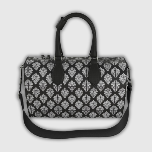 Luxeuria Luxe Premium Nappa Leather Duffle Bag – Black & Gray Patterned, Small & Large Sizes