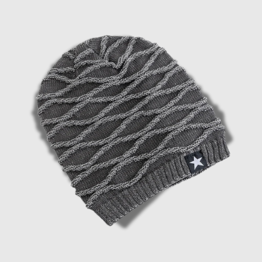 Unisex Slouchy Fur-Lined Winter Beanie with Star Decor