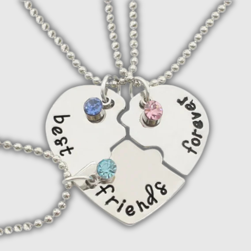 Luxeuria Luxe BFF Heart & Rainbow Necklace, Yin and Yang Trio Set