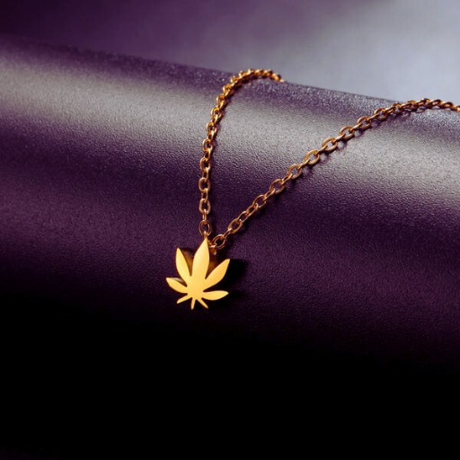 Luxeuria Luxe Maple Leaf Pendant Stainless Steel Necklace