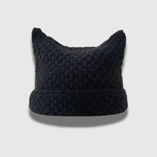Harajuku Devil Striped Cat Ear Beanie