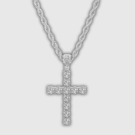 Luxeuria Luxe Hip Hop Cross Pendant Necklace with 4mm Zircon Tennis Chain
