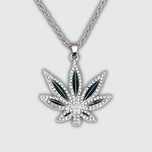 Luxeuria Luxe Gold Maple Leaf Rhinestone Pendant Necklace
