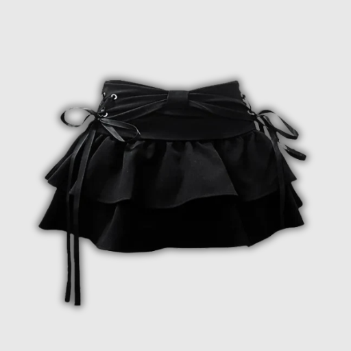 A-Line Y2K Gothic Denim Mini Skirt