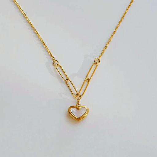 Luxeuria Luxe Black Heart Pendant Necklace – Stainless Steel