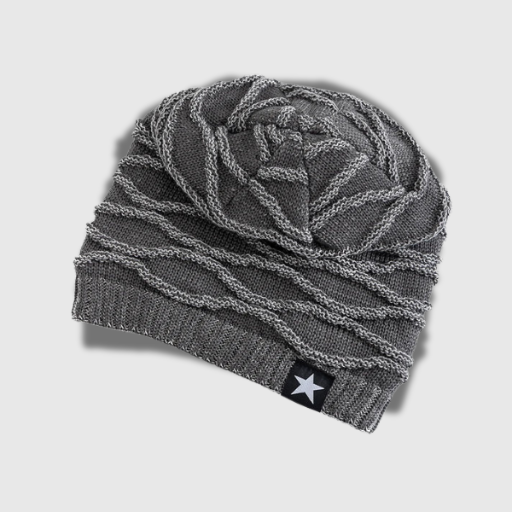 Unisex Slouchy Fur-Lined Winter Beanie with Star Decor