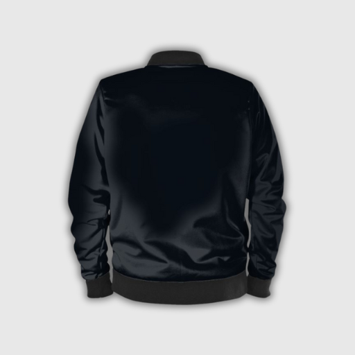 Luxeuria Unisex Y2K Pattern Bomber Jacket – Black with Blue & Turquoise Accents