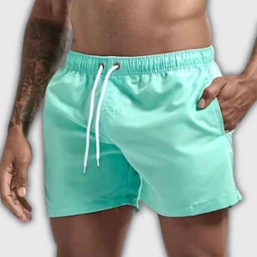 Men’s Printed Quick-Dry Swim Shorts with Pockets