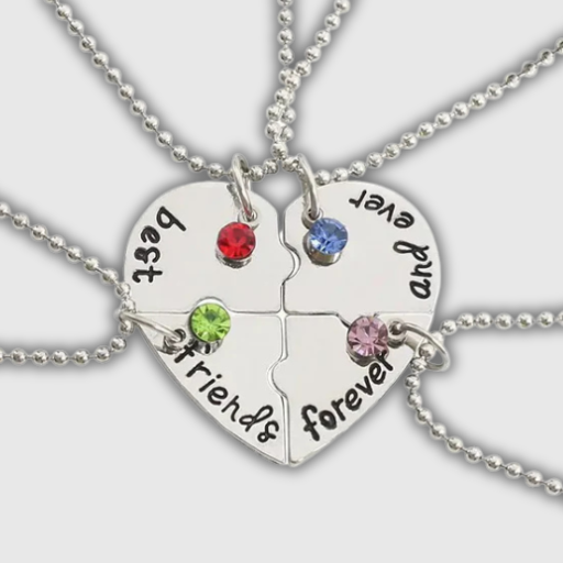 Luxeuria Luxe BFF Heart & Rainbow Necklace, Yin and Yang Trio Set