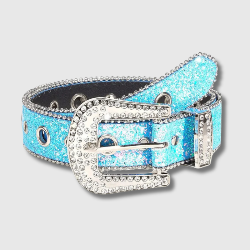 Luxeuria Luxe Sparkling Skull Rivet Belt