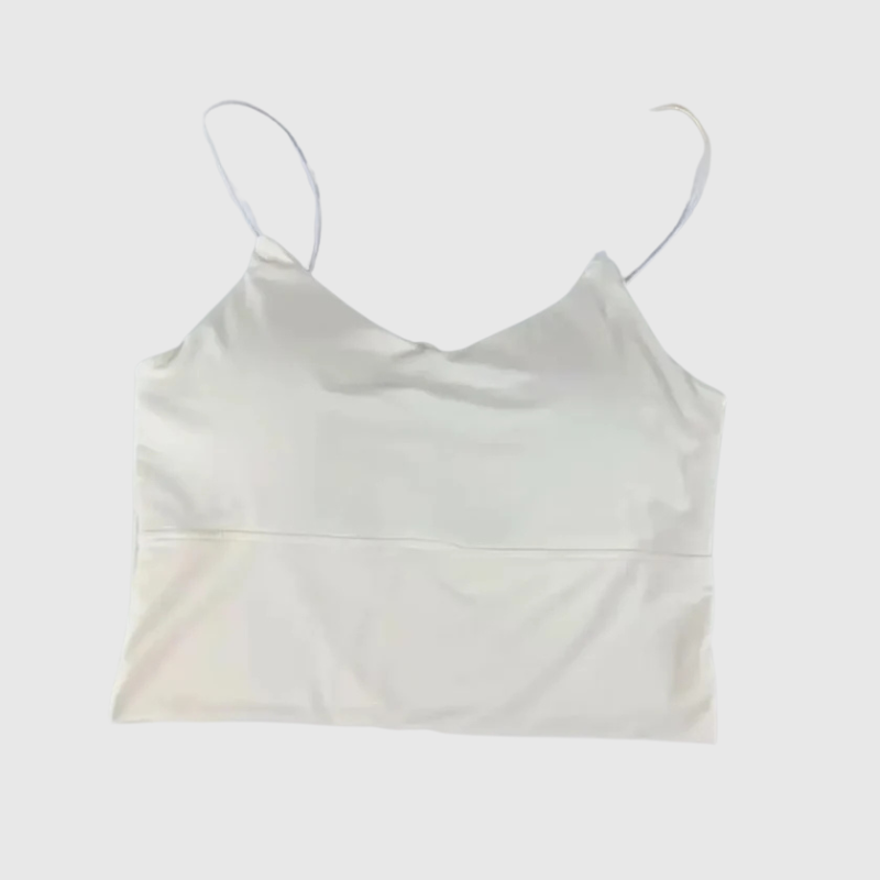 Women’s Sexy Solid Color Ice Silk Camisole – Seamless Padded Bralette Tank Top