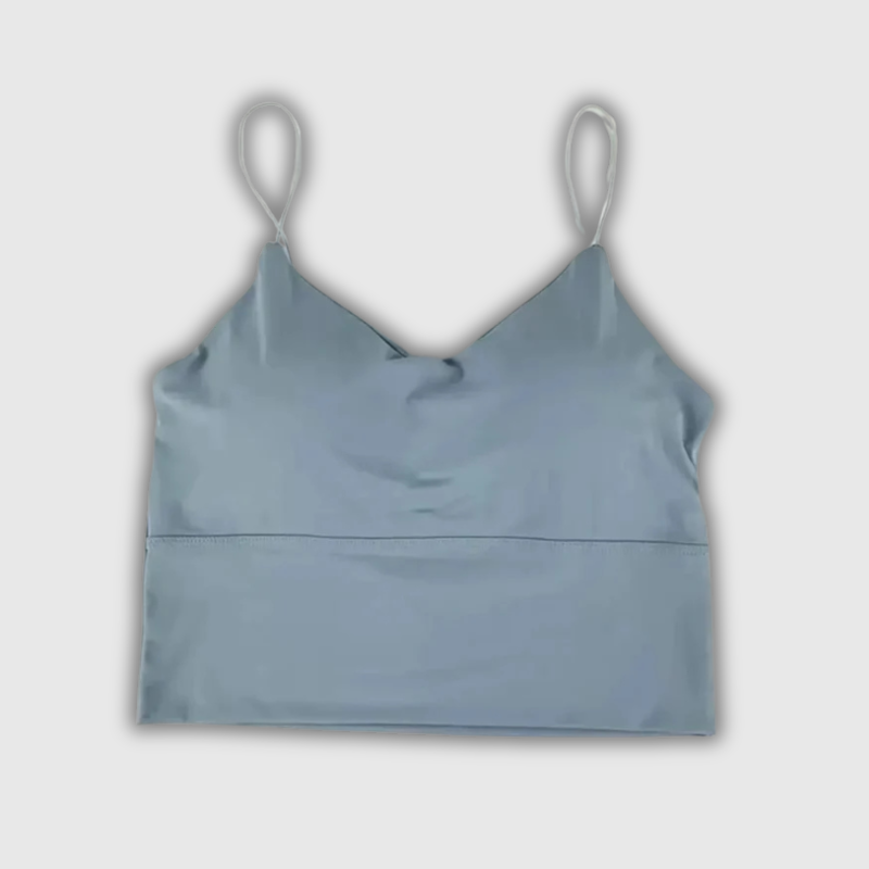 Women’s Sexy Solid Color Ice Silk Camisole – Seamless Padded Bralette Tank Top