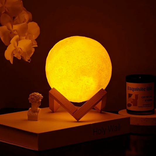 Luxeuria Luxe DIY Galaxy Moon Planet Lamp – 8cm Night Light with Stand