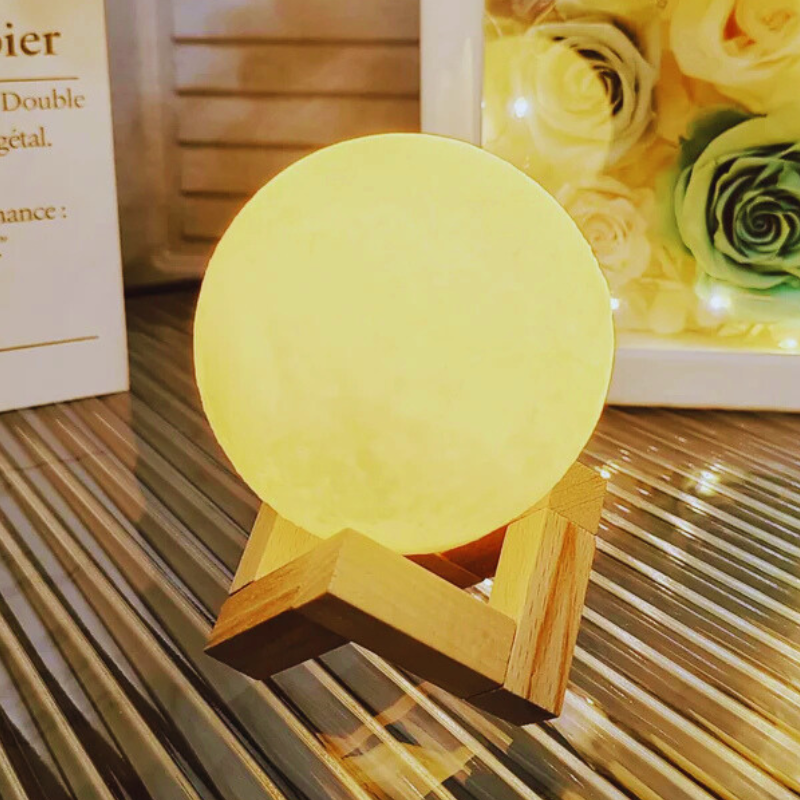 Luxeuria Luxe DIY Galaxy Moon Planet Lamp – 8cm Night Light with Stand