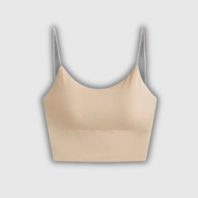 Women’s Sexy Solid Color Ice Silk Camisole – Seamless Padded Bralette Tank Top