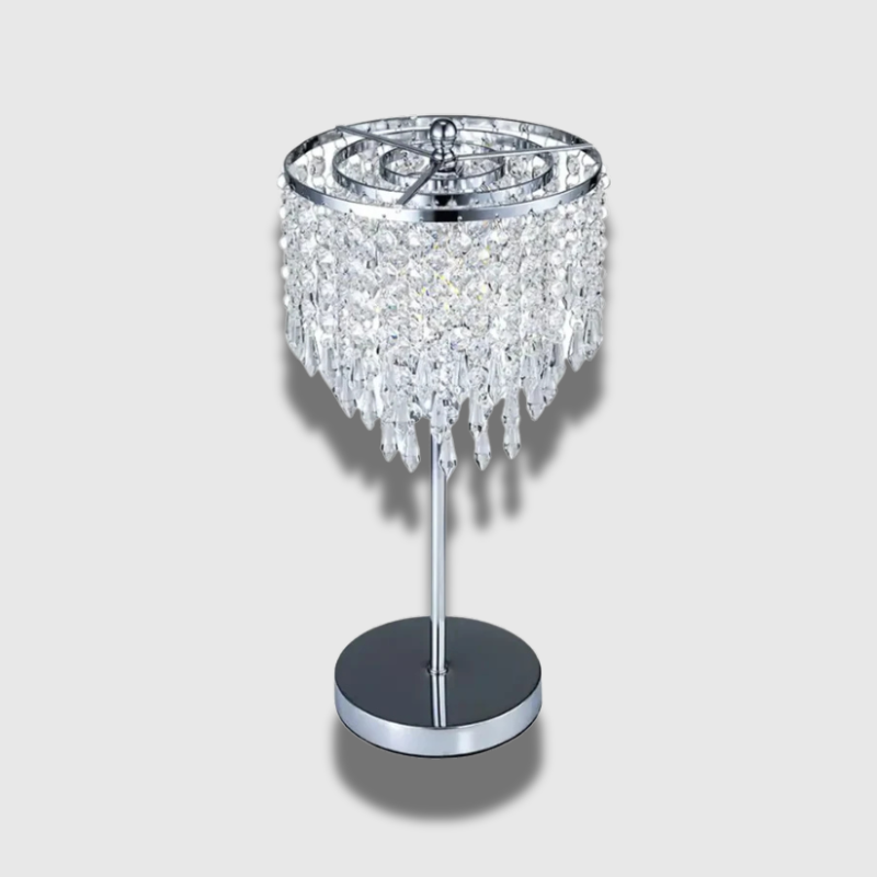 Luxeuria Luxe Modern Chrome & Crystal Table Lamp