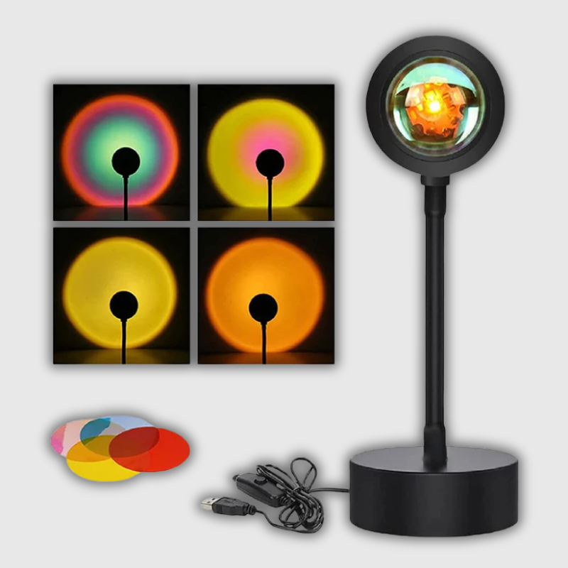 Smart Sunset Projection Lamp with App & Remote – LED Mood Light for Bedrooms and Photography